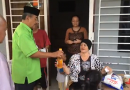 For frequent distributing personalised cooking oil and rice, with his photograph printed on the items, to voters in Hang Tuah Jaya, Melaka.