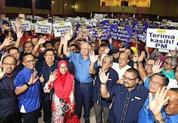 For his continued use of government ministries and machinery to campaign for BN. In particular, the caretaker Prime Minister consistently makes campaign speeches while handing out government aid or announcing new projects.